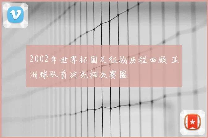 2002年世界杯国足征战历程回顾 亚洲球队首次亮相决赛圈